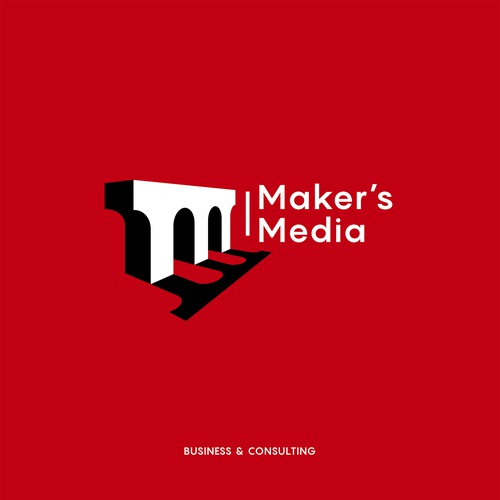 Business illustration with the title 'New Logo For Ad Agency in Los Angeles "Maker's Media"'