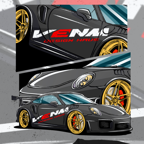 Cool t-shirt with the title 'GT911 CAR ILLUSTRATION '