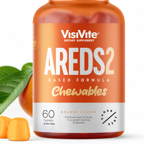 Amazon packaging with the title 'vision care chewy tabs'