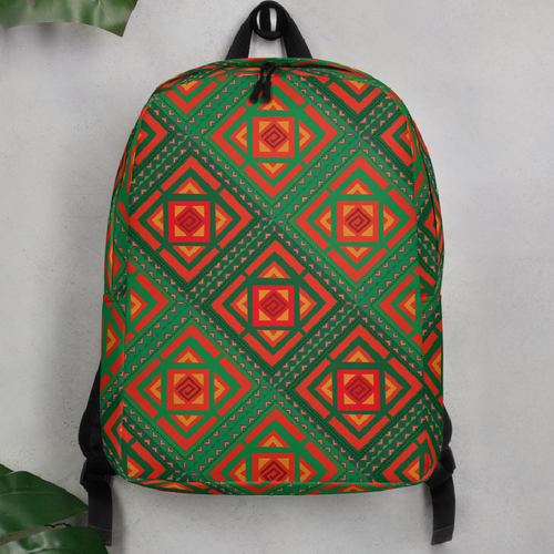 Backpack design with the title 'african soulful  pattern'