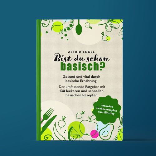 Cooking book cover with the title 'Book Cover for Recipe Cook Book about Alkaline Cooking'