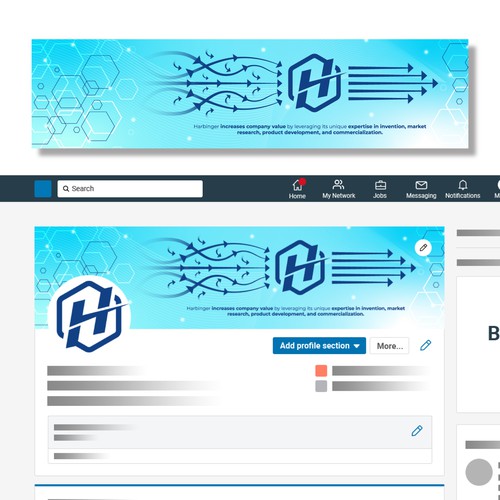 Technical design with the title 'Linkedin Background for Tech based firm'