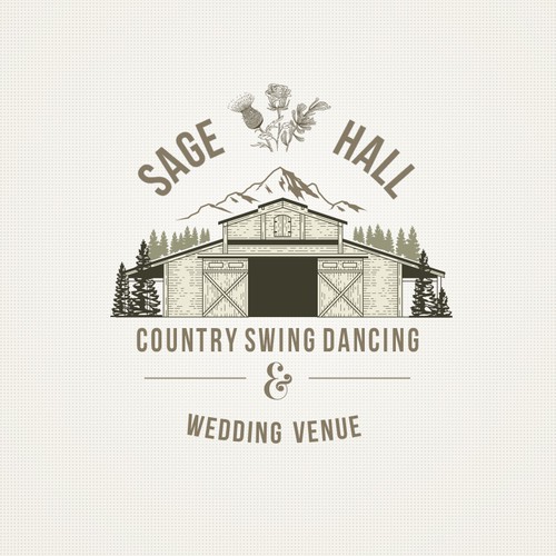 Rose logo with the title 'Sage Hall'