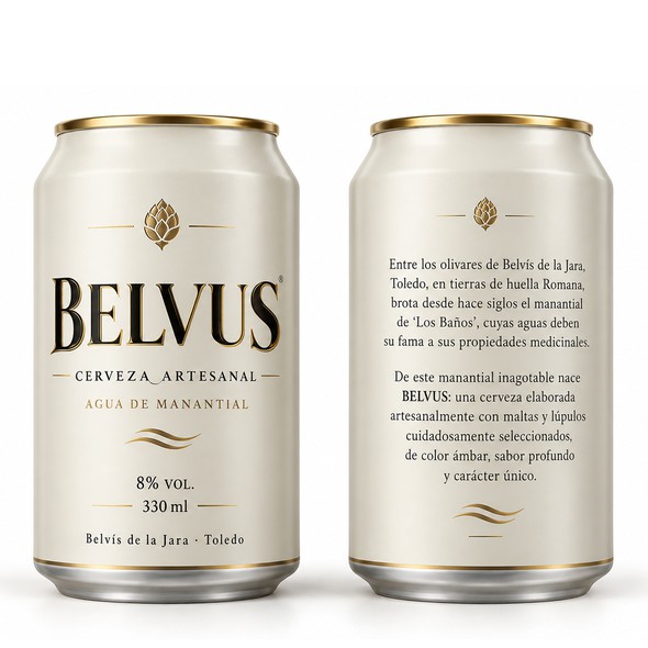 Label with the title 'Label for BELVIS Cerveza Artesanal'