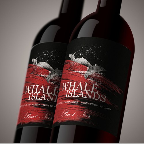 Mockup label with the title 'Hand drawn wine label'