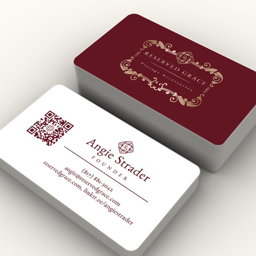 Old-fashioned design with the title 'Reserved Grace - Business card'