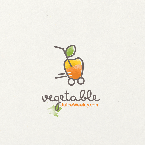 Vegetarian logo with the title 'vegetable juice logo'