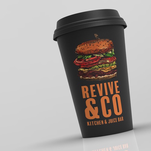 Juice bar design with the title 'Revive Kitchen'