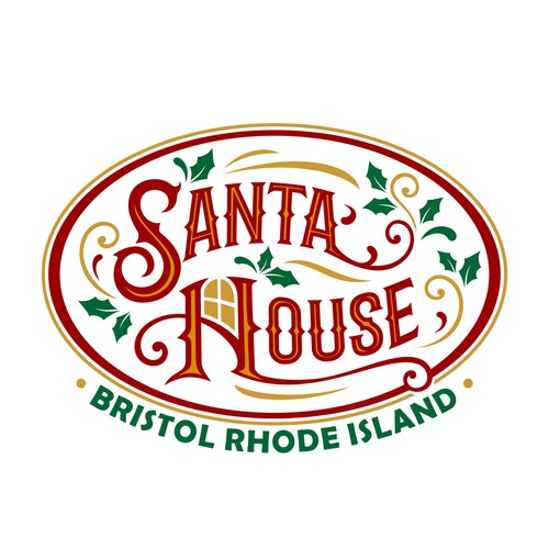 Signage logo with the title 'Santa House Logo'