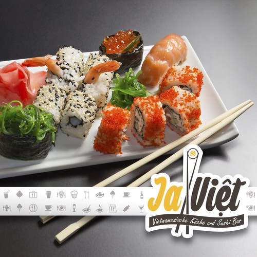 Bar and restaurant logo with the title 'Ja Viet'