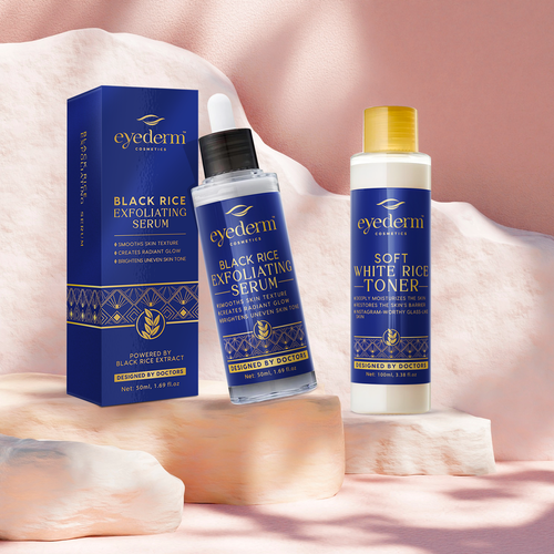 Cosmetics packaging with the title 'Cosmetic label & packaging designs '