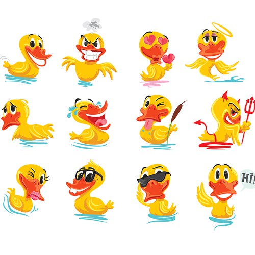 Emoji design with the title 'Rubber ducky Emoji/Sticker Pack'