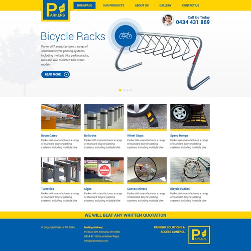 Desktop website with the title 'There's similar companies to us in WA.  Make Parkers the most attractive.'