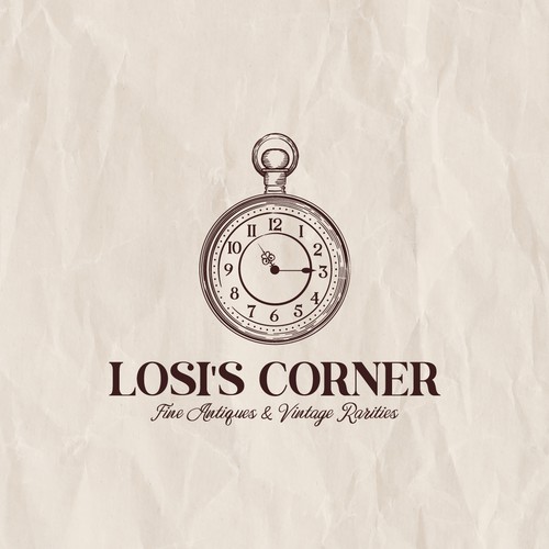 Clock logo with the title 'logo concept for vintage shop'