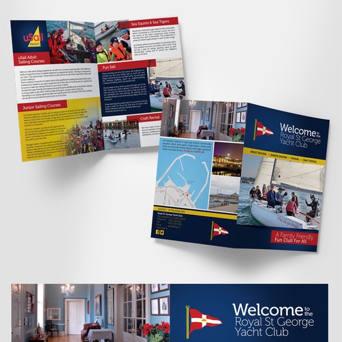 Yacht club design with the title 'Yacht Club Brochure'