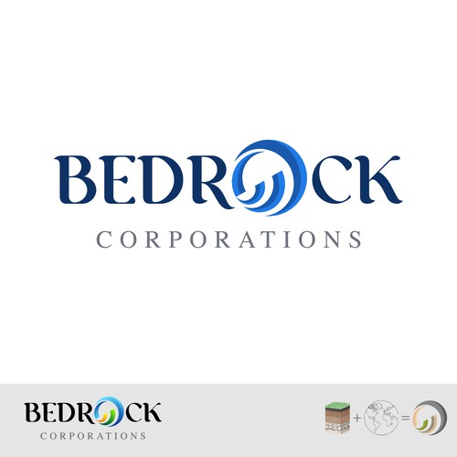 Corporate design logo with the title 'BEDROCK CORPORATION'
