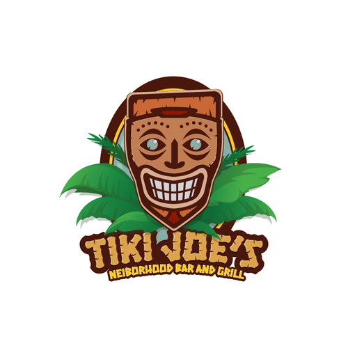 Bar and grill design with the title 'Tiki Joe's Bar and Grill'