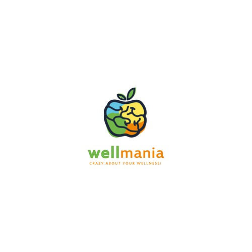 Fitness logo with the title 'Logo concept for WELLmania.'