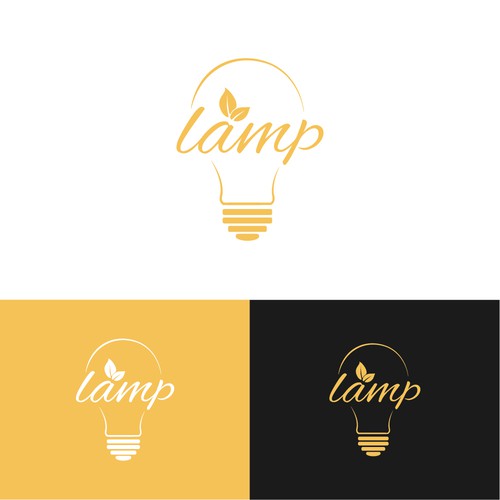 Lamp logo with the title 'Logo concept for psychology'