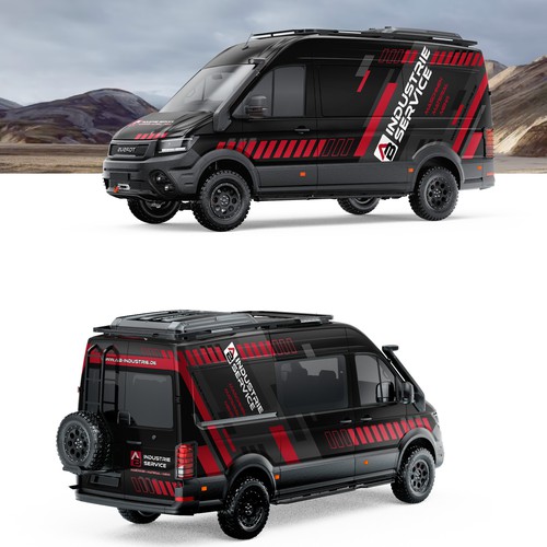 Van design with the title 'Wrap Design for AB INDUSTRIE van'