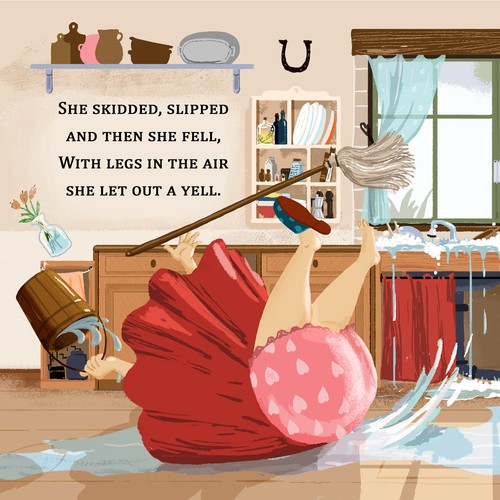 Book illustration artwork with the title 'Illustration of a scene for a book.'