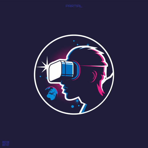 VR design with the title 'VR Company Logo Idea'