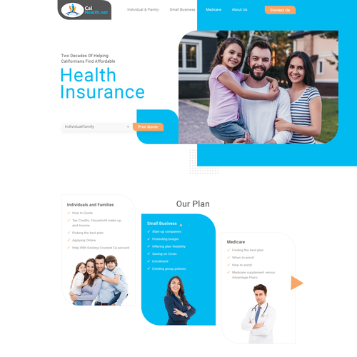 Insurance website with the title 'calhealth.net '