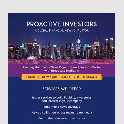 Handout design with the title 'Handout for pitch deck'