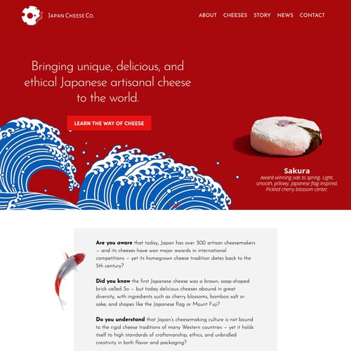 HTML website with the title 'Complete Squarespace Website for Japan Cheese Co'