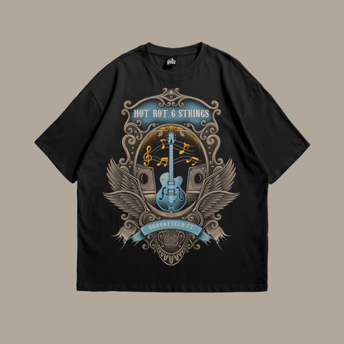 Engraving t-shirt with the title 'Guitar Shop t-shirt'