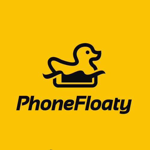 Phone case design with the title 'Logo design for floating phone casing.'