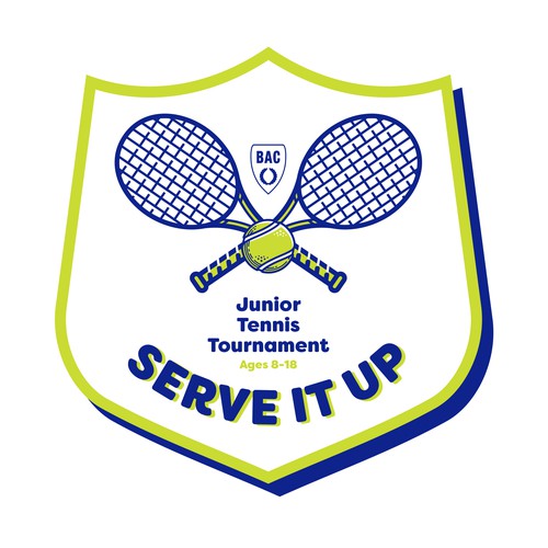 Tennis logo with the title ''Serve it up' tennis tournament logo'