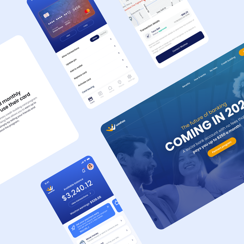 Prototype design with the title 'Bank App and Web design'