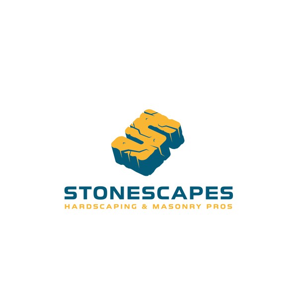 3d hexagon logo with the title 'Stone logo'