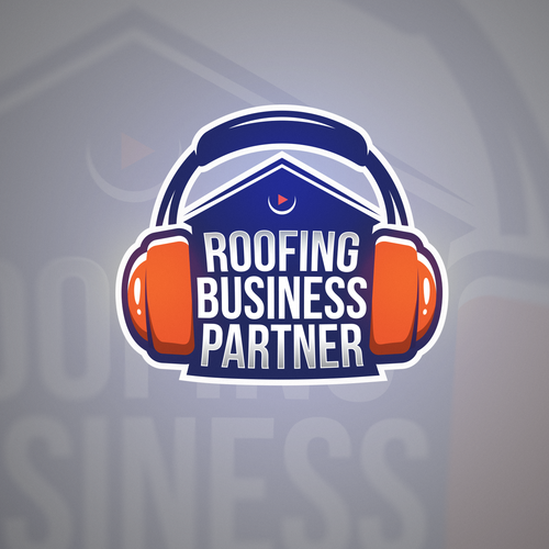 House design with the title 'roofing business podcast logo'