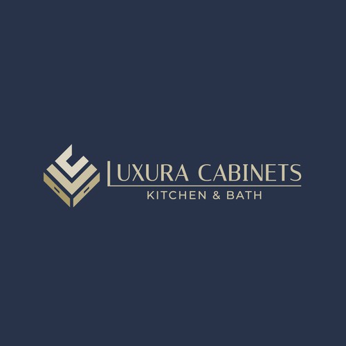 Bathtub logo with the title 'Simple & elegant cabinet logo for kitchen & bath design studio'