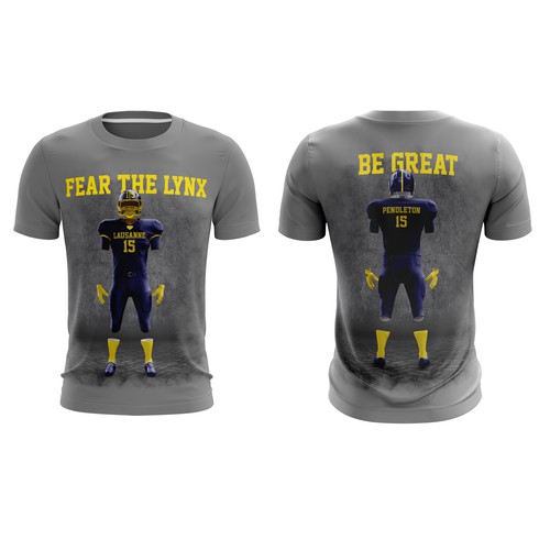 Football t-shirt with the title 'Fear the Lynx'