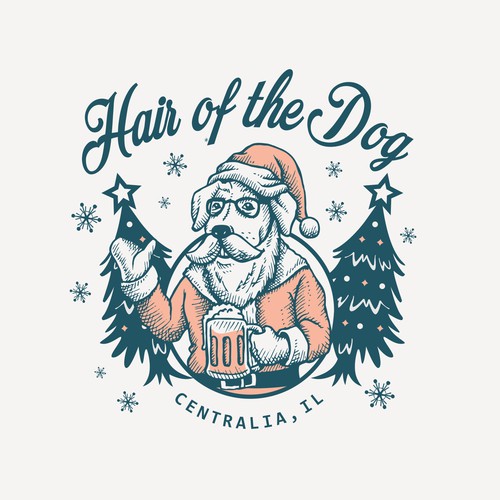 Christmas logo with the title 'Hair of the Dog Christmas Version'