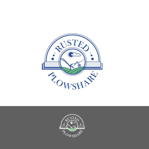 Field logo with the title 'Rusted Plowshare Logo Concept'