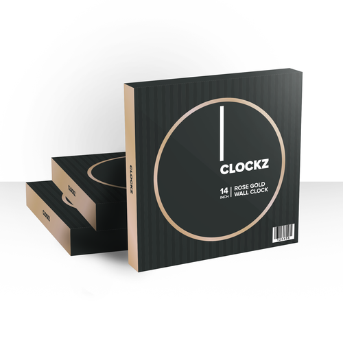 Clock design with the title 'Minimalistic clock packaging design'