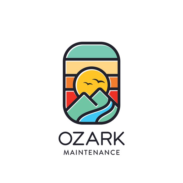 Sunset logo with the title 'Ozark Logo Design'