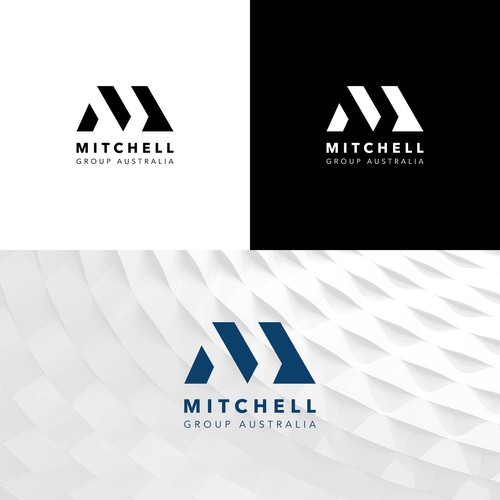 Stencil design with the title 'Modern Logo concept for Mitchell Group Australia'