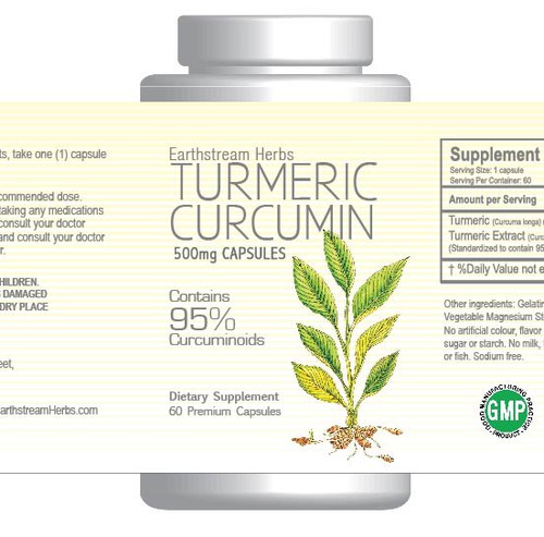 Herbal label with the title 'Dietary Supplement Label'