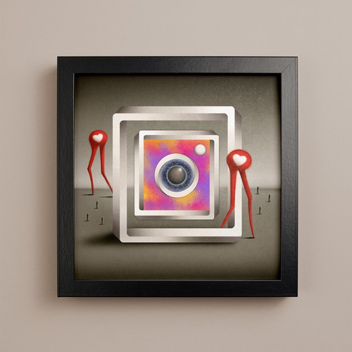 Surreal artwork with the title 'Instagram in a surrealist style'