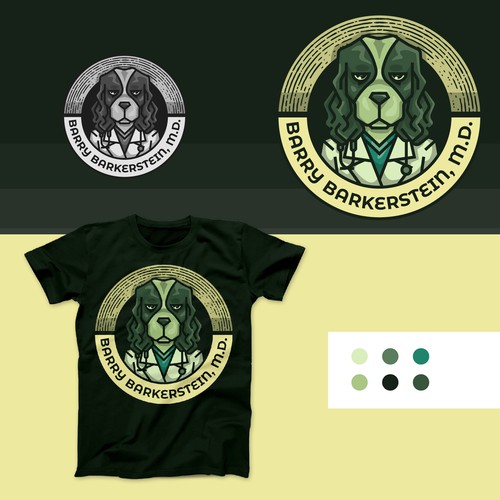 Humorous logo with the title 'Logo concept for Barry Barkerstein, M.D.'