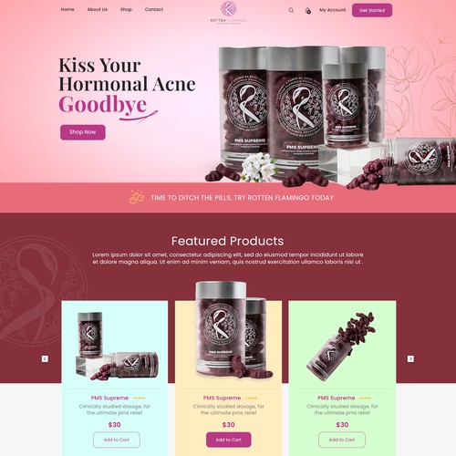 Beauty website with the title 'Fitness and Beauty Gummies website Design'