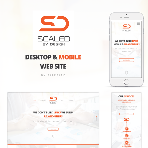 Mobile-first design with the title 'Marketing Business website mobile friendly'