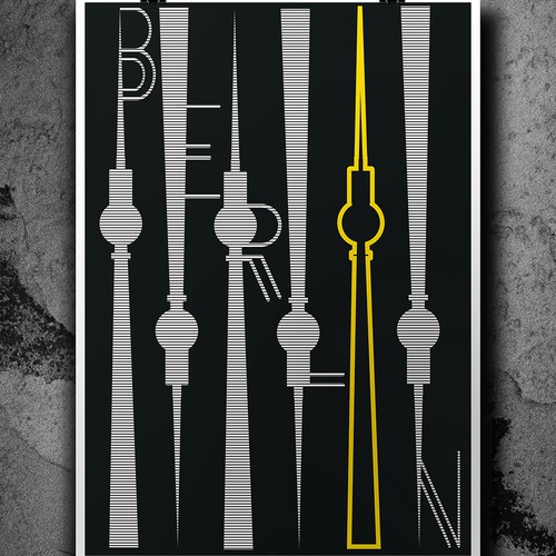 Yellow artwork with the title 'Berlin Poster'