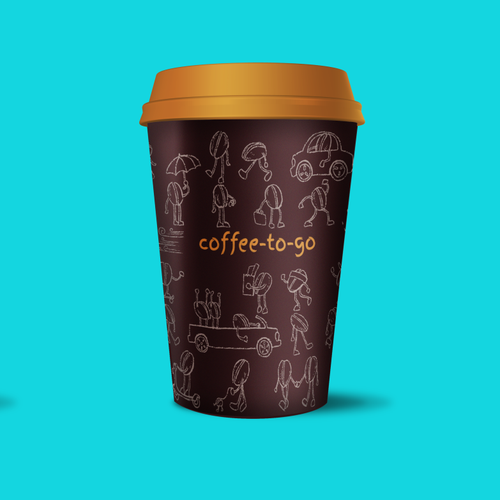 Roasted coffee packaging with the title 'Playful design for coffee cup'