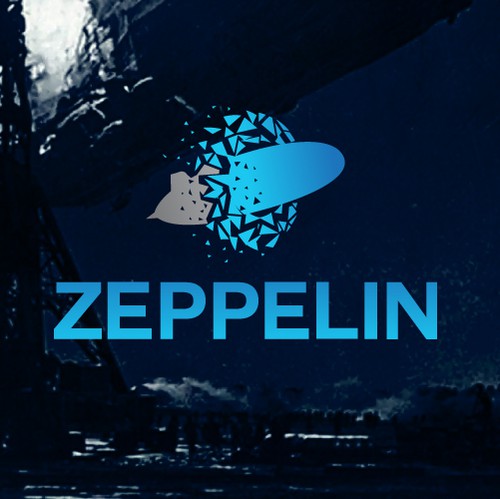 Explosion logo with the title 'Zeppelin - Decentralized Wireless Blockchain Technology'